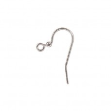 25mm Beadsmith Silver Plated Nickel Free 21ga Earwires with with 2mm Ball - Pack of 12 pair