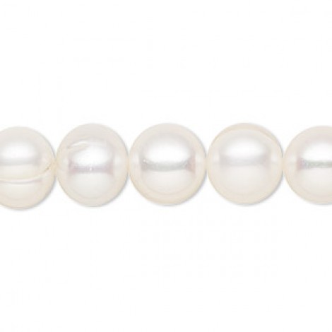 9-10mm Cultured Freshwater White Semi-Round Potato Pearls