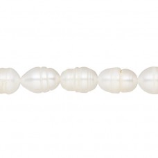 5-8mm White Freshwater Rice Pearls - D Grade - 15in Strand