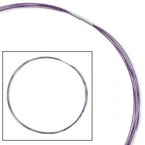 Purple 18" Stainless Steel Multi-Strand Choker Necklace - each