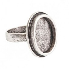 18x13mm Nunn Design Oval Adjustable Ring - Ant Silver