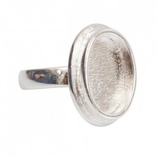 18x13mm ID Nunn Design Oval Adj Ring - Bright Silver