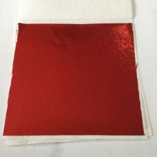 Red Fine Metallic Foil Leaf Sheets - Pack of 10 x 8x8.5cm sheets