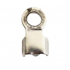 5mm Nunn Design Crimp Ends for Flat Leather or Ribbon - Silver - Pack of 25
