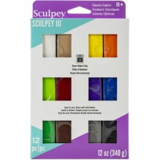 Sculpey III 12 Piece Multi-Pack - Classics - 12x28gm