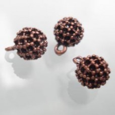 8.5x6.5mm Antique Copper Plated Brass Ball Drops