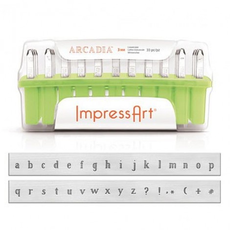 3mm ImpressArt Arcadia Lowercase Metal Stamps