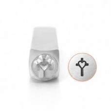 6mm ImpressArt Metal Stamp - Cross with Heart
