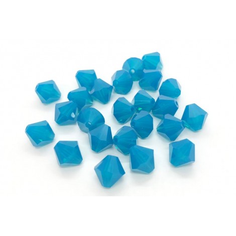 5mm Swarovski Crystal Bicones - Caribbean Blue Opal