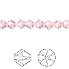 6mm Crystal Passions Crystal Bicones - Light Rose