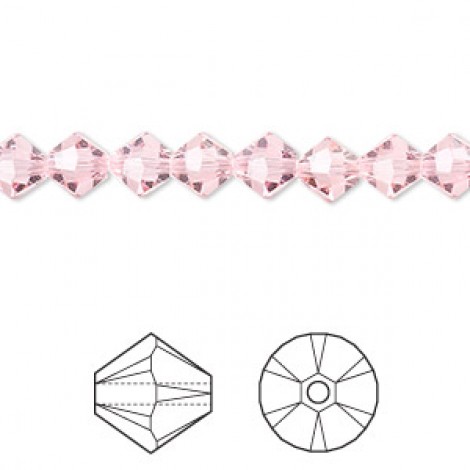6mm Crystal Passions Crystal Bicones - Light Rose