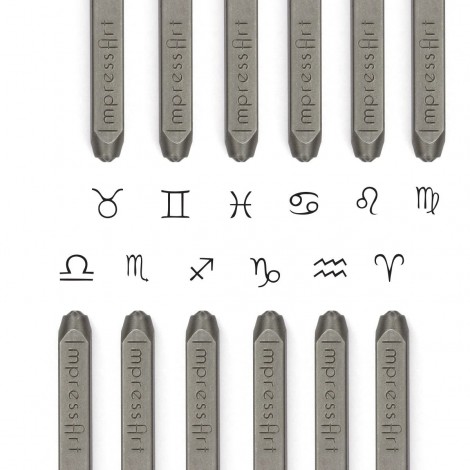 3mm ImpressArt Horoscope Signature Metal Stamps - 12 pack (for soft & hard metals) 3mm ImpressArt Horoscope Signature Metal Stamps - 12 pack (for soft & hard metals)