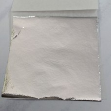 Silver Fine Metallic Foil Leaf Sheets - Pack of 10 x 8x8.5cm sheets