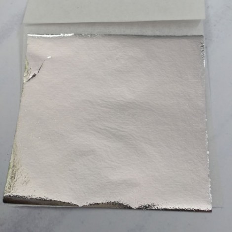 Silver Fine Metallic Foil Leaf Sheets - Pack of 100 x 13x13.5cm sheets