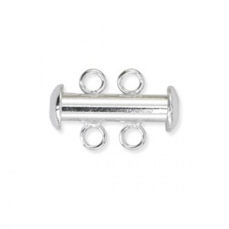 16mm 2-Strand Silver Plated Multi-Strand Slide Clasps