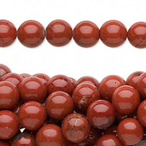 8mm Red Jasper Round Gemstone Beads - strand