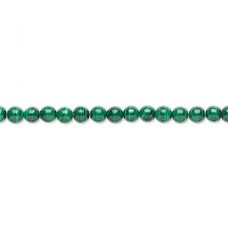 4mm Natural Green Malachite Round Gemstone Beads - 8 inch Strand