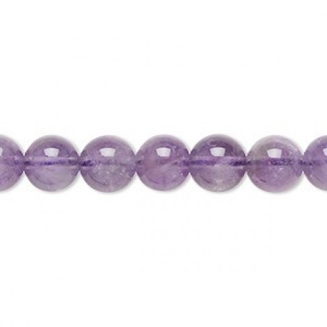 8mm Medium Natural Amethyst Round Beads - Strand 8mm Medium Natural Amethyst Round Beads - Strand