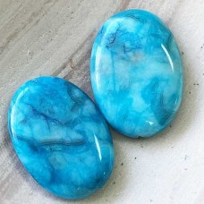 35x25mm Crazy Lace Agate Oval Flat Focal Beads - Each