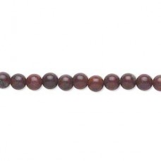 4mm Brecciated Natural Jasper Round Gemstone Beads - Strand
