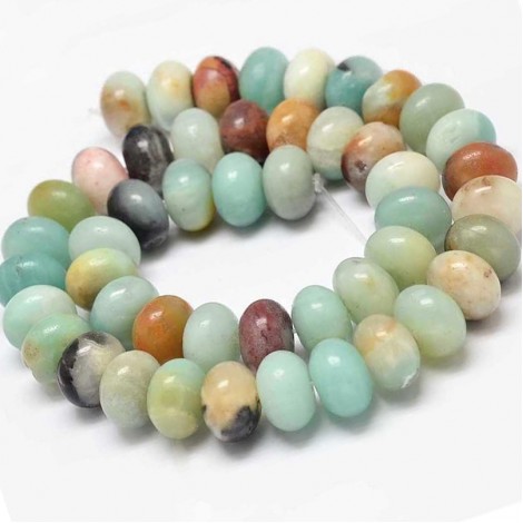 8x5mm Natural Amazonite Rondelle Beads - Strand