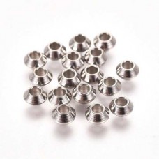 4x2mm Stainless Steel Bicone Spacer Beads with 1mm hole