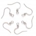 18mm 21ga 304 Unplated Stainless Steel Fishhook Earwires- 2.5mm Ball - Pack of 4 Pair