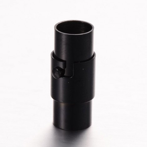 8x18mm (6mm ID) Black 304 Stainless Steel Magnetic Clasp - Each