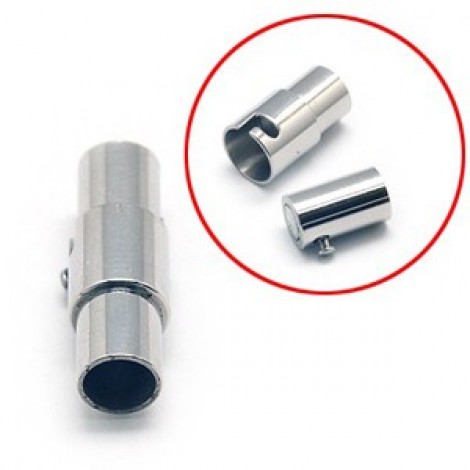 18x6mm Stainless Steel Magnetic Clasp for 4mm cord - Each