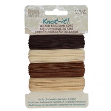1mm Beadsmith Knot It Waxed Brazilian 2-Ply Waxed Polyester Twisted Cord - Java Vibes - 4 x 15yd