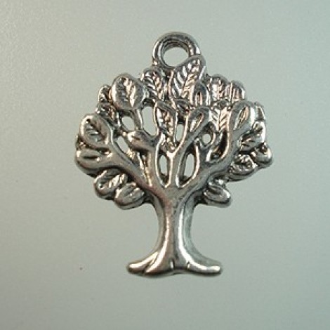 21x17mm Ant Silver Tibetan Style Tree Charms