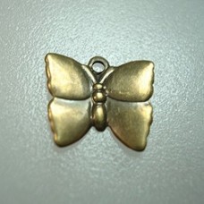 9mm Vintage Brass Butterfly Charm - Pack of 6