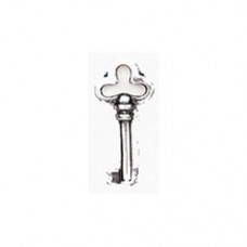 20mm Sterling Silver Plated Brass Key Charm - Pack of 4