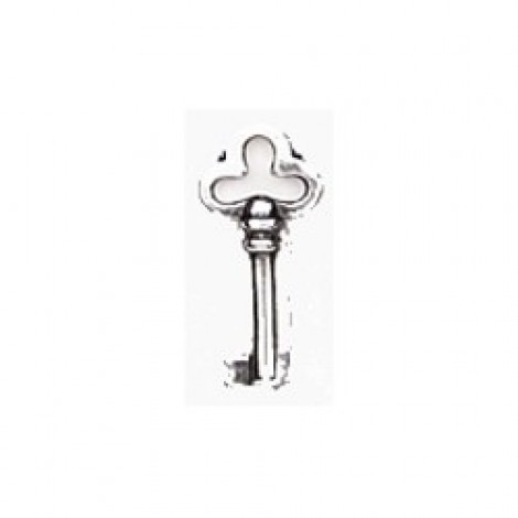 20mm Sterling Silver Plated Brass Key Charm