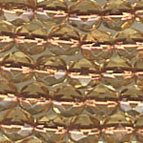 6mm Topaz-Copper Lined Czech Fire-Polished Beads - Pack of 20
