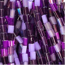 5x3.5mm Amethyst Megamix Rectangular Atlas Beads - 12gm (app 130 beads)