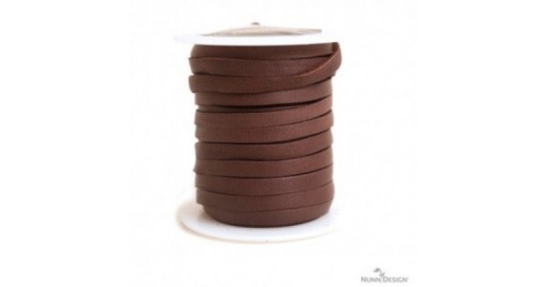 Real Leather/Suede Cord 3mm Flat Rustic String - Camel - 2m